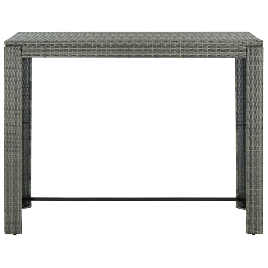 Tavolo Bar da Giardino Grigio 140,5x60,5x110,5 cm in Polyrattan 45878