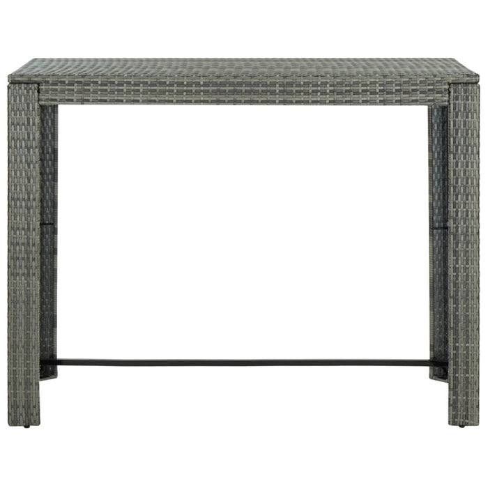 Tavolo Bar da Giardino Grigio 140,5x60,5x110,5 cm in Polyrattan 45878