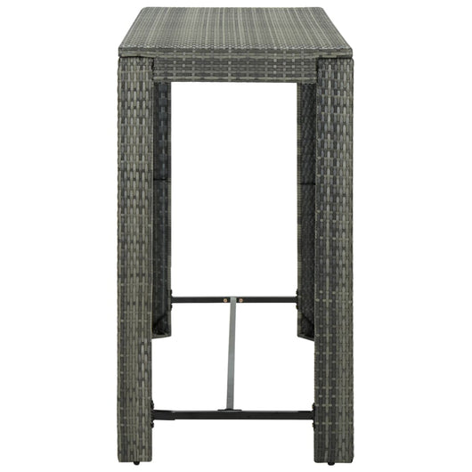 Tavolo Bar da Giardino Grigio 140,5x60,5x110,5 cm in Polyrattan 45878