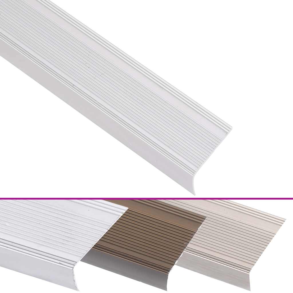 vidaXL Profili a L per Gradini 5 pz in Alluminio 90 cm Argento