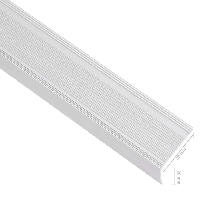 Profili a L per Gradini 15 pz in Alluminio 90 cm Argento 146733