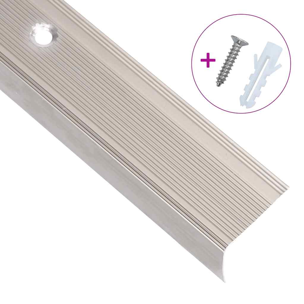 vidaXL Profili a L per Gradini 5 pz in Alluminio 90 cm Champagne