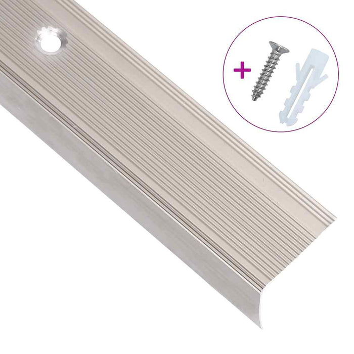 vidaXL Profili a L per Gradini 5 pz in Alluminio 90 cm Champagne