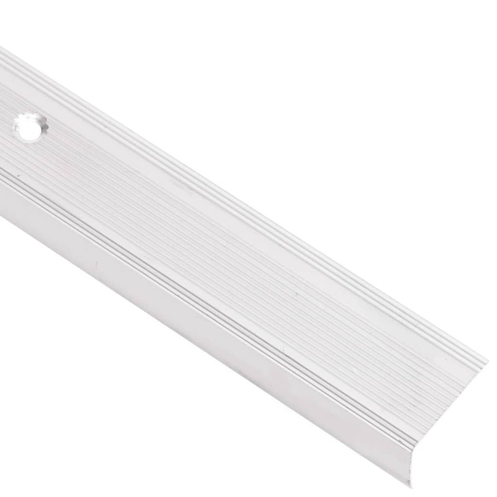 Profili a L per Gradini 10 pz in Alluminio 67 cm Argento 146778