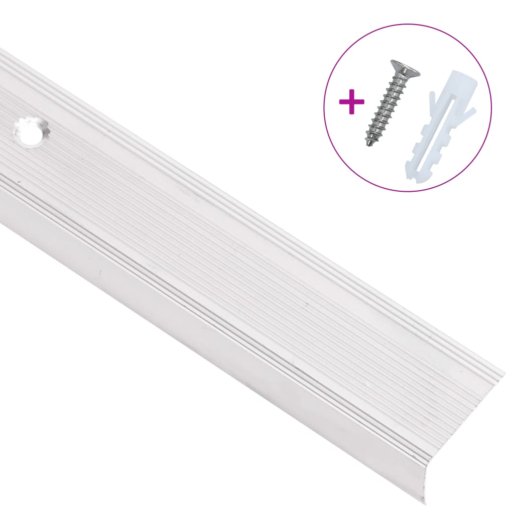 Profili a L per Gradini 10 pz in Alluminio 67 cm Argento 146778