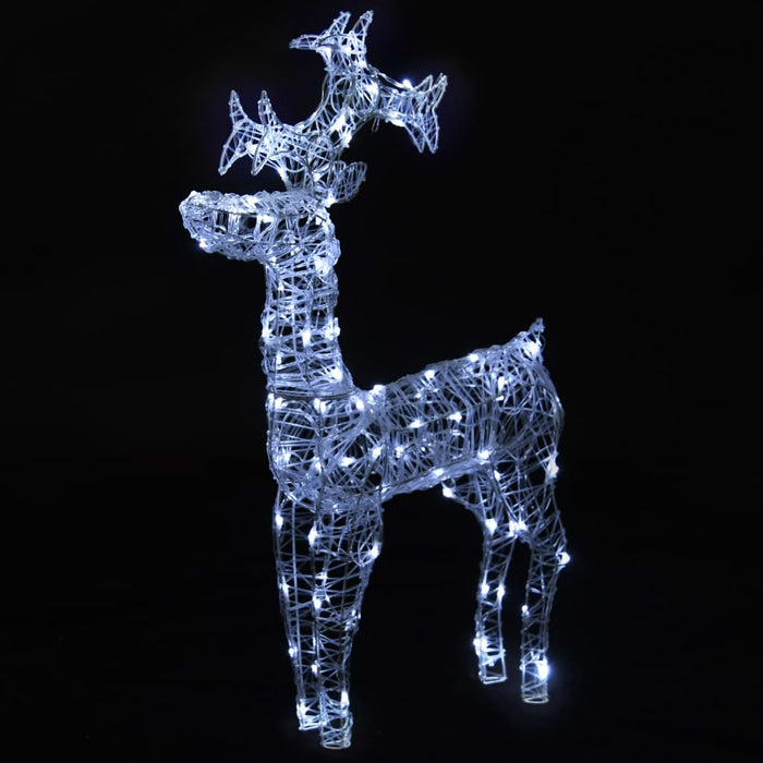 Renne e Slitta Decorazione Natale 90 LED 60x16x100 cm Acrilico cod mxl 35958