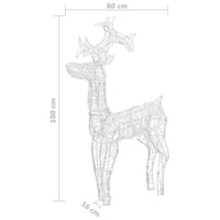 Renne e Slitta Decorazione Natale 90 LED 60x16x100 cm Acrilico cod mxl 35958