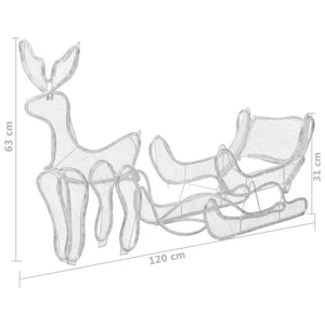 Decorazione Luminosa Natalizia Slitta e Renna con Rete 432 LED 289971