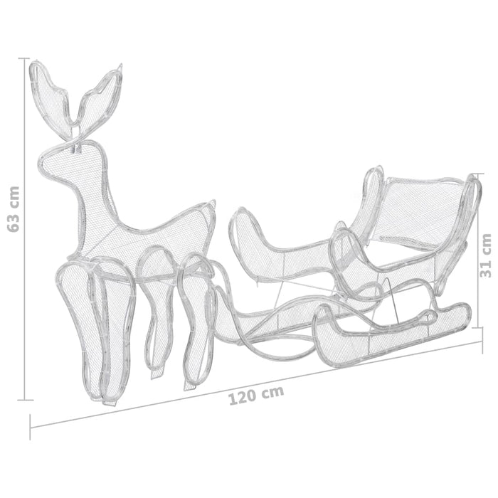 Decorazione Luminosa Natalizia Slitta e Renna con Rete 432 LED 289971