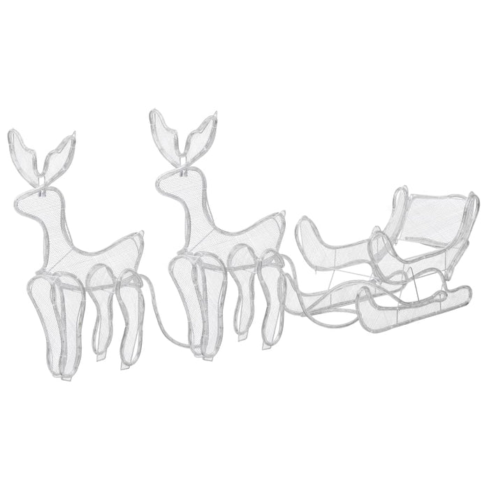Decorazione Luminosa Natalizia Slitta e 2 Renne in Rete 648 LED 289972