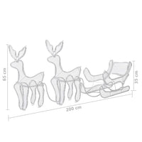 Decorazione Luminosa Natalizia Slitta e 2 Renne in Rete 648 LED 289972