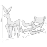 Decorazione Luminosa Natalizia Slitta e Renna con Rete 432 LED cod mxl 32734