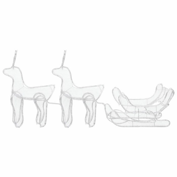 Decorazione Luminosa Natalizia Slitta e 2 Renne in Rete 648 LED 289974
