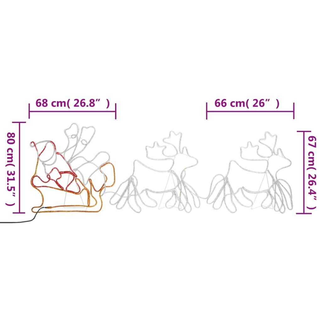 Decorazione Luminosa Natalizia XXL 6 Renne e Slitta 160 LED 7m 289975
