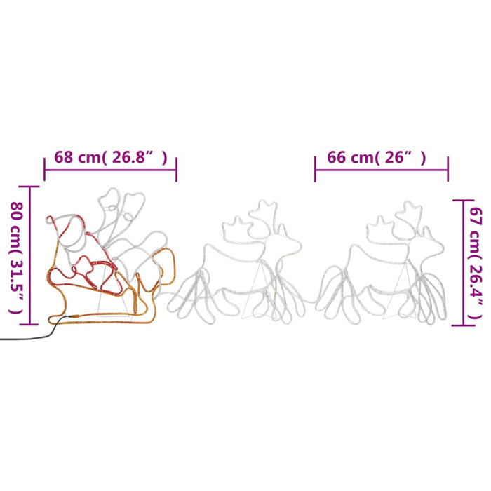 Decorazione Luminosa Natalizia XXL 6 Renne e Slitta 160 LED 7m 289975