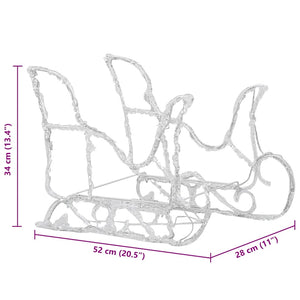Decorazione Natalizia Renne e Slitta 160 LED 130 cm in Acrilico cod mxl 42188
