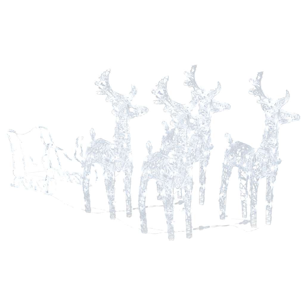 Decorazione Natalizia Renne e Slitta 280x28x55 cm in Acrilico 289980
