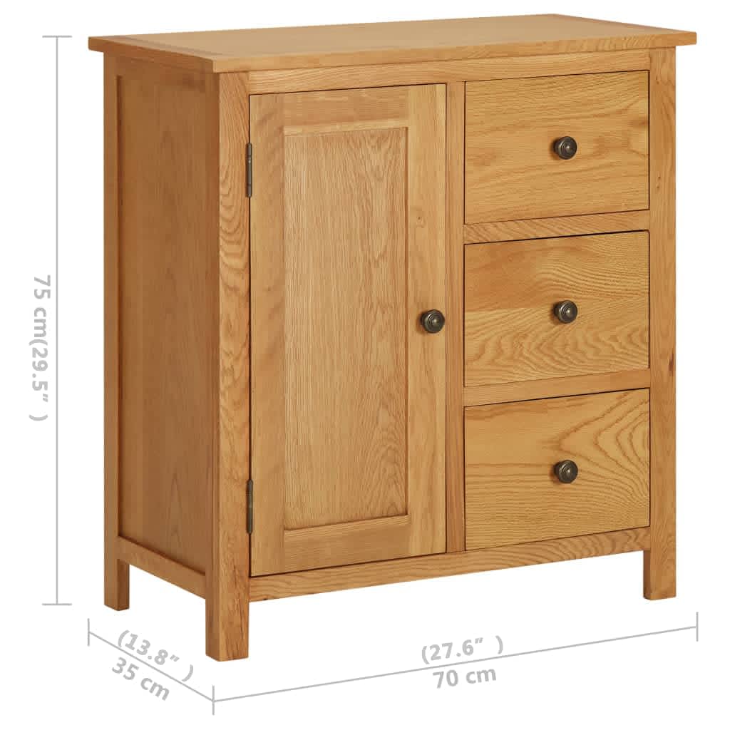 Credenza 70x35x75 cm Legno Massello di Rovere 289188