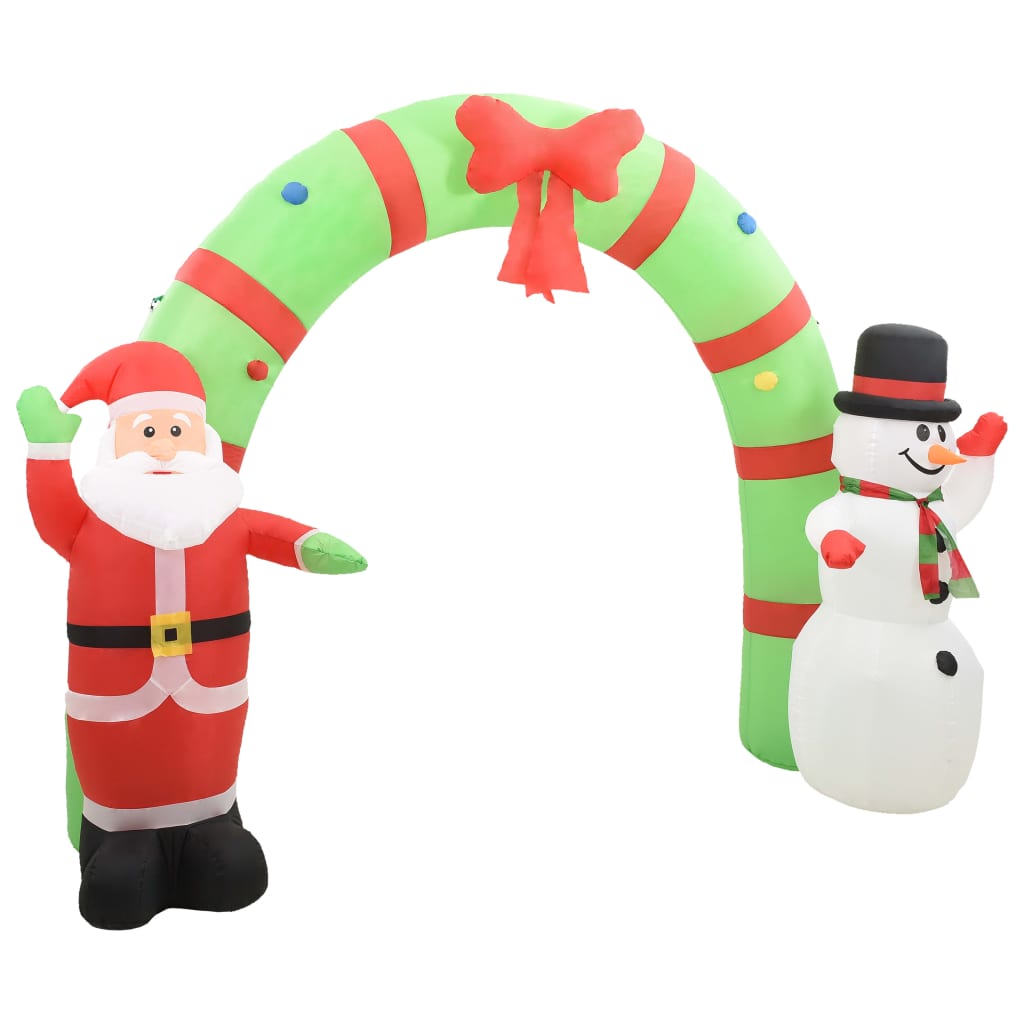 Arco con Babbo Natale Gonfiabile e Pupazzo di Neve LED 223 cm 289303