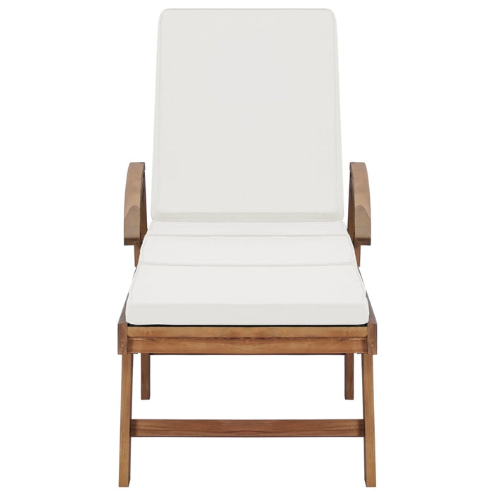 Lettini Prendisole con Cuscini 2 pz in Legno di Teak Crema 3054633