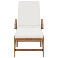 Set di 2 sdraio sdraio prendisole lettino da giardino terrazza mobili da esterno con cuscini legno massello di teak crema 02_0012154