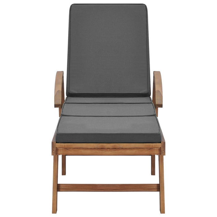 Lettini Prendisole con Cuscini 2 pz Legno di Teak Grigio Scuro cod mxl 5820