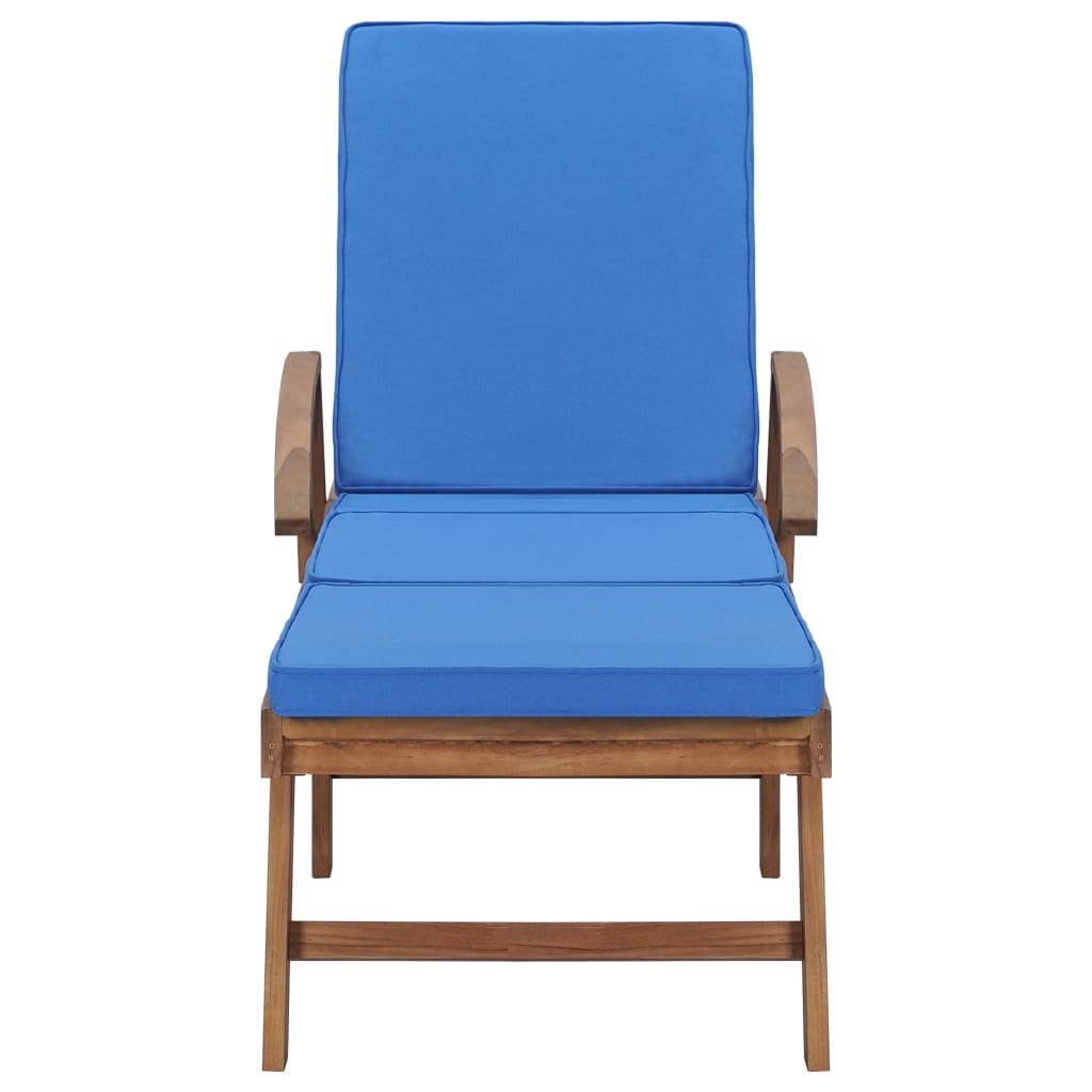 Lettini Prendisole con Cuscini 2 pz in Legno di Teak Blu cod mxl 8699