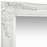 Specchio da Parete Stile Barocco 40x40 cm Bianco