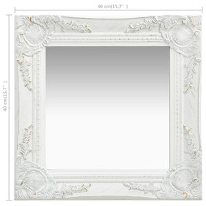 Specchio da Parete Stile Barocco-Specchio a Muro-Specchio Decorativo 40x40 cm Bianco