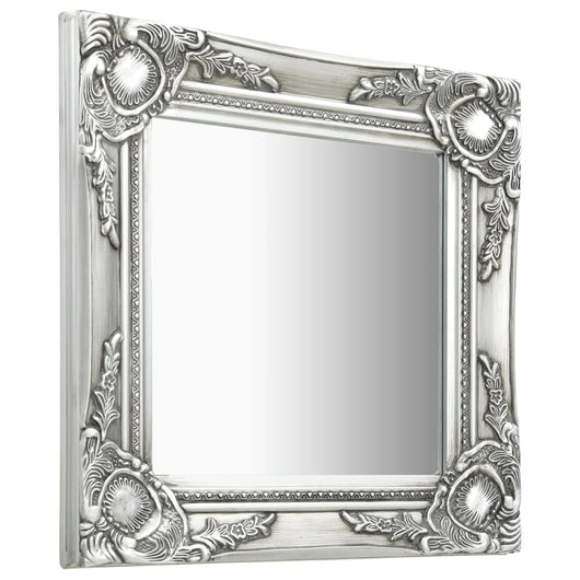 Specchio da Parete Stile Barocco-Specchio a Muro-Specchio Decorativo 40x40 cm Argento