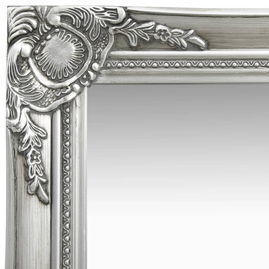 Specchio da Parete Stile Barocco-Specchio a Muro-Specchio Decorativo 40x40 cm Argento