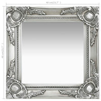 Specchio da Parete Stile Barocco-Specchio a Muro-Specchio Decorativo 40x40 cm Argento