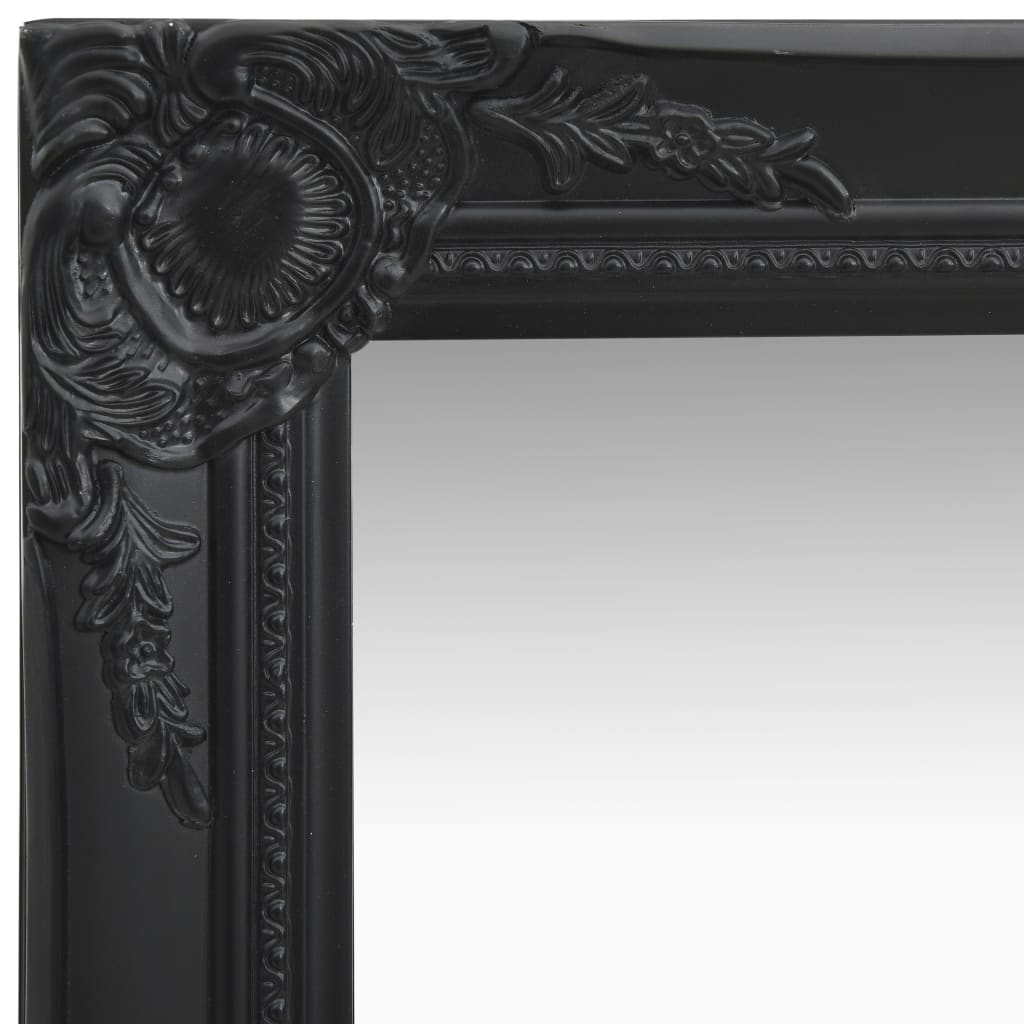 Specchio da Parete Stile Barocco 40x40 cm Nero 320307