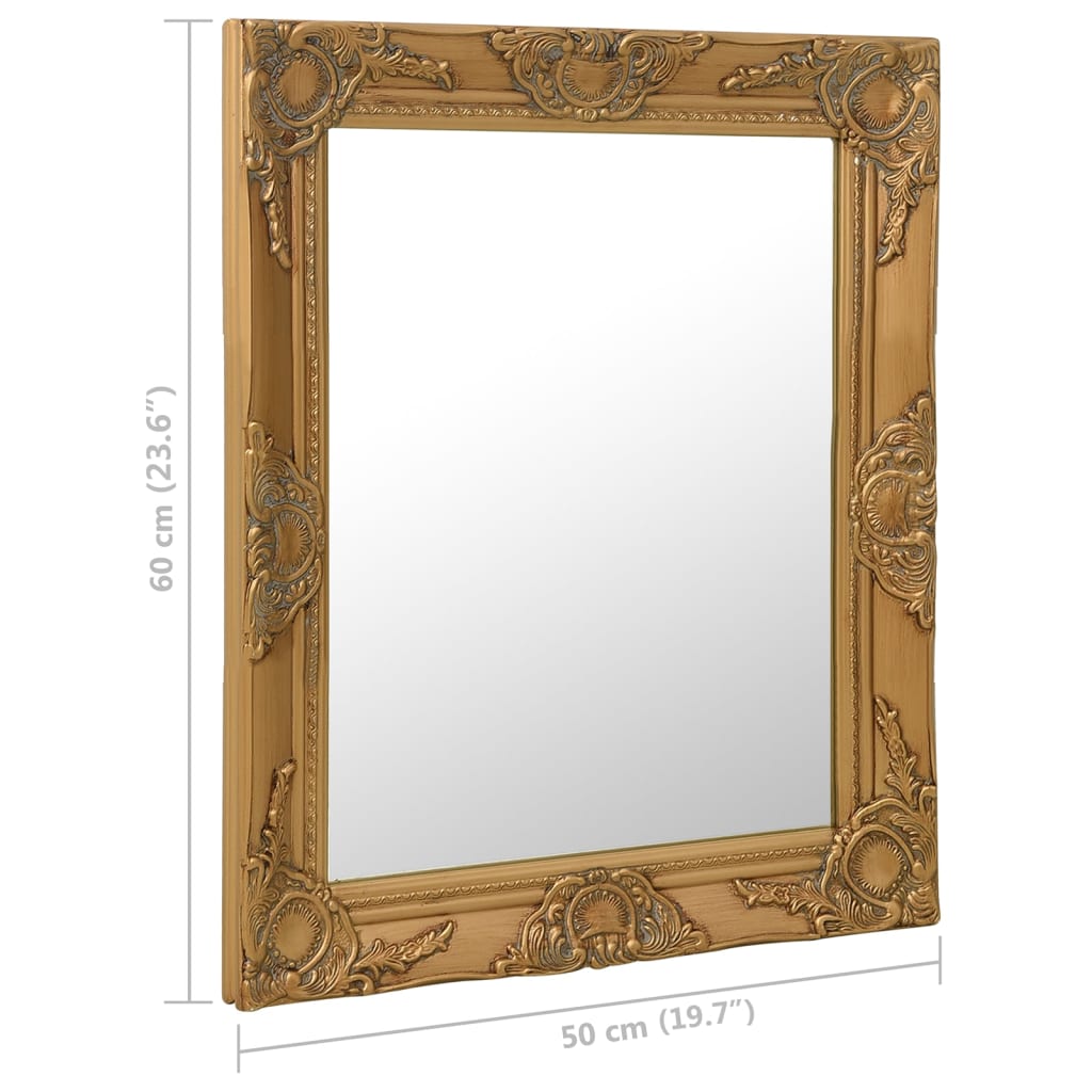 Specchio da Parete Stile Barocco 50x60 cm Oro 320317