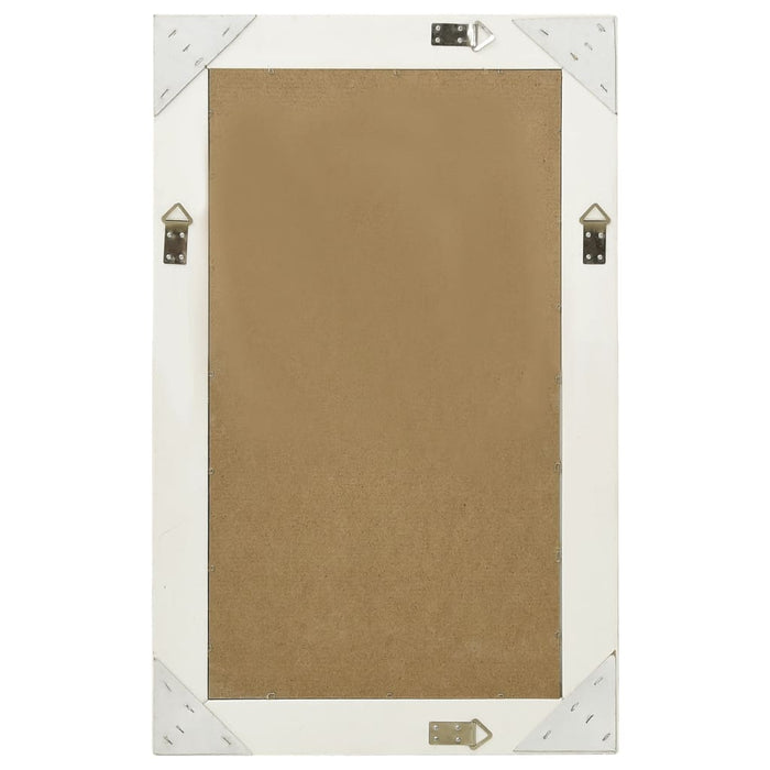 Specchio da Parete Stile Barocco 50x80 cm Bianco