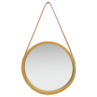 Specchio da Parete con Cinghia-Specchio a Muro-Specchio Decorativo 40 cm Oro
