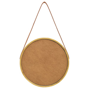 Specchio da Parete con Cinghia-Specchio a Muro-Specchio Decorativo 40 cm Oro