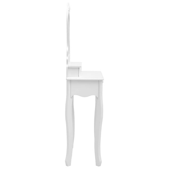 Tavolo da Trucco e Sgabello Bianco 50x59x136 cm Legno Paulownia 289310