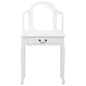 Toletta e sgabello di lusso 65 x 36 x 128 cm legno MDF bianco 02_0006268