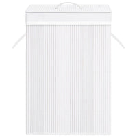 Cesta portabiancheria a sezione unica 40 x 30 x 60 cm bambù bianco 02_0006164