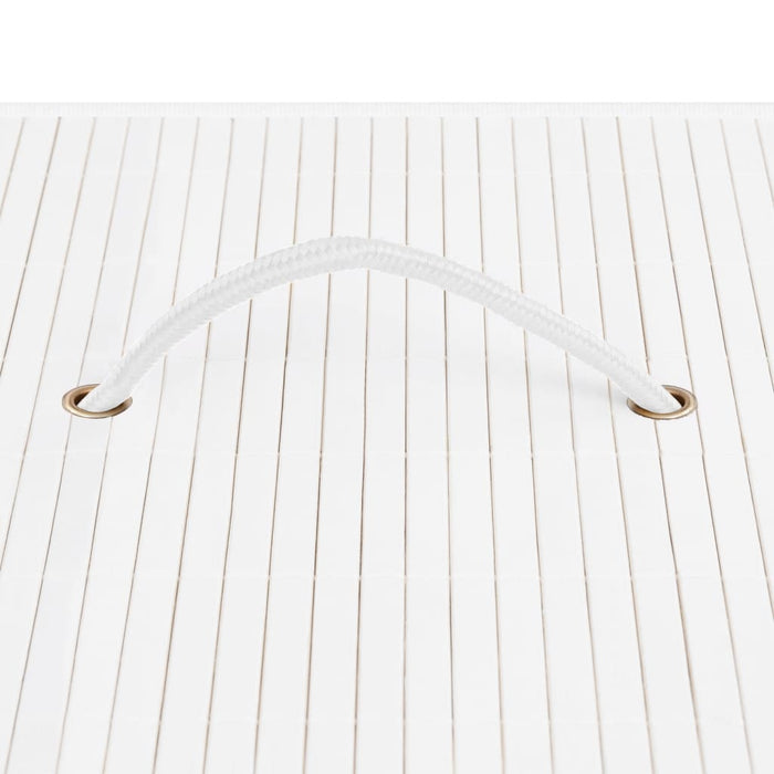 Cesta portabiancheria a sezione unica 40 x 30 x 60 cm bambù bianco 02_0006164
