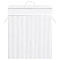 Cesto Portabiancheria in Bambù a Sezione Singola Bianco 83 L 320752