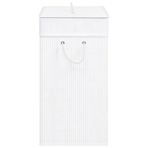 Cesto Portabiancheria in BambÃ¹ Bianco 83 L cod mxl 51435