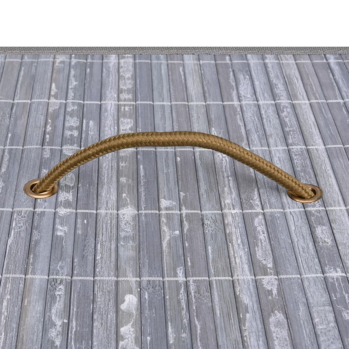 Cesto portabiancheria a sezione unica bambù grigio 02_0006194