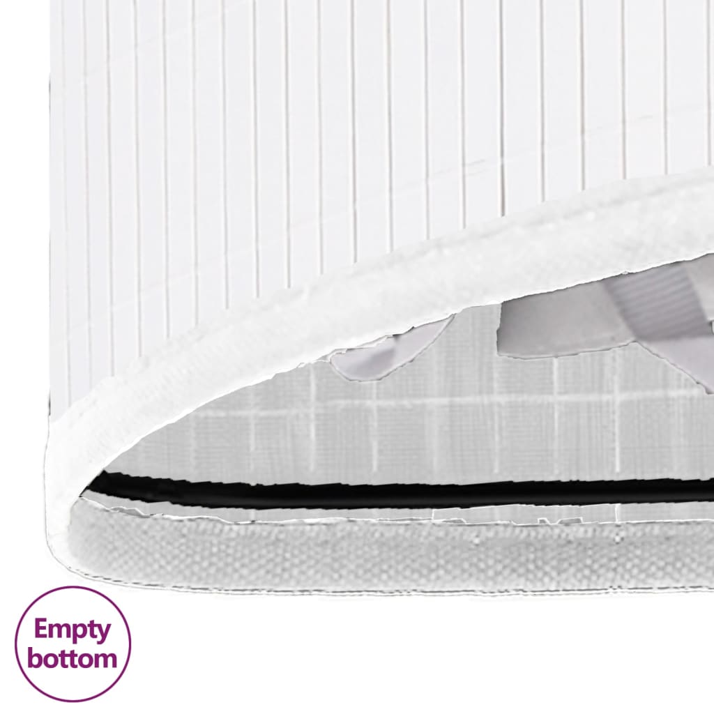 Cesto Portabiancheria Angolare in Bambù Bianco 60 L 320763