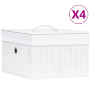 Scatole Portaoggetti 4 pz in BambÃ¹ Bianche cod mxl 45060