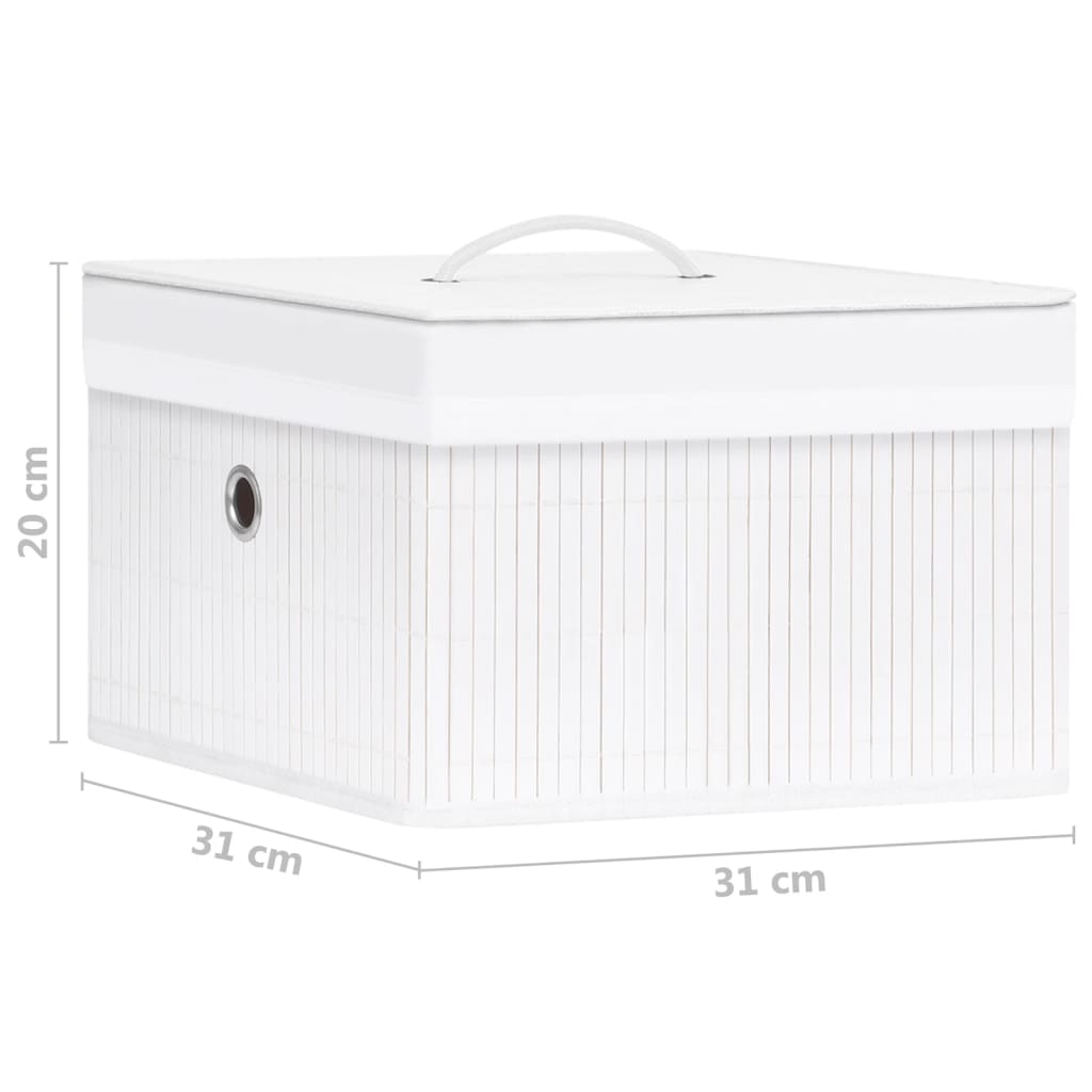 Scatole Portaoggetti 4 pz in BambÃ¹ Bianche cod mxl 45060