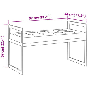 Panca 97 cm Nera in Velluto e Acciaio Inossidabile 289041