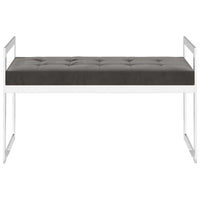 Panca 97 cm Grigia in Velluto e Acciaio Inossidabile 289042