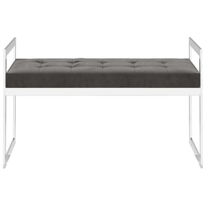 Panca 97 cm Grigia in Velluto e Acciaio Inossidabile 289042